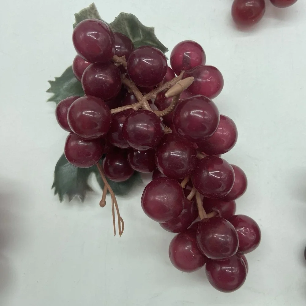 Faux Plastic Grape Clusters Set Of 12 Fake Rubber Decorative Fruit Table Decor